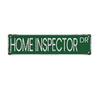 Letrero de metal con texto en inglés "Home Inspector The Unique Wall Decor Of The Vintage Diner", letrero de metal para tienda, cafetería, restaurante, 4 x 16 pulgadas