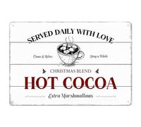 Letrero de metal con texto en inglés "Hot Chocolate Iron Poster Painting Wall Decor for Home Kitchen Farmhouse Coffee Bar Coffee Corner Cafe Inspirational Quotes Christmas Decorations 12x8 inch"