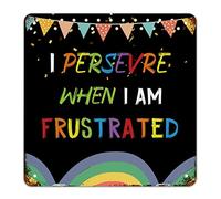 Letrero de metal con texto en inglés "I Persevere When I'm Frustrated Back to School", para el primer día de escuela, decoración de aula, libro de garabatos, letrero de metal de bienvenida antigua