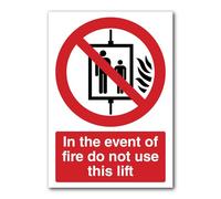 Letrero de metal con texto en inglés "In The Event Of Fire Do Not Use This Lift", 20,3 x 30,5 cm, para la serie industrial y comercial