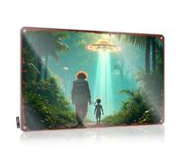 Letrero de metal con texto en inglés "Journey Through The Jungle: A Mysterious Encounter With An Alien", para decoración de pared (20 x 30 cm)