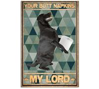 Letrero de metal con texto en inglés "Labrador Retriever Your Butt Servilletas" My Lord Vintage Cartel de estaño divertido para decoración de pared para el hogar, jardín, bar, sala de estar al aire