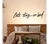 Letrero de metal con texto en inglés "Let's Stay in Bed" para decoración de pared de dormitorio, decoración de pared sobre la cama, letras para inauguración de la casa