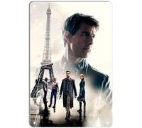 Letrero de metal con texto en inglés "Mission Impossible Fallout", póster clásico de película para decoración de cine en casa y arte de pared retro, 8 x 12 pulgadas