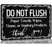 Letrero de metal con texto en inglés «Please Do Not Flush Bath», toallas de papel, toallitas, pañuelos o productos sanitarios, decoración de pared del hogar, letrero vintage para baño, inodoro, 8 x 12