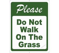 Letrero de metal con texto en inglés «Please Do Not Walk On Grass No Walking On Lawn Lawns Yard 30,5 x 45,7 cm