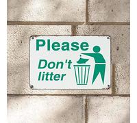 Letrero de metal con texto en inglés "Please Don't Litter Road" de 8 x 12 pulgadas, protección UV, resistente a la decoloración, placa de metal, arte para puerta del hogar, jardín, bares, restaurantes
