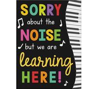 Letrero de metal con texto en inglés "Sorry For The Noise We Are Here To Learn", póster de aula para profesores de música, decoración de aula, regalo para profesores de música, arte de pared de 12 x