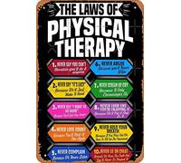 Letrero de metal con texto en inglés "The Laws of Physical Therapy Awesome Therapist", 30,5 x 20,3 cm