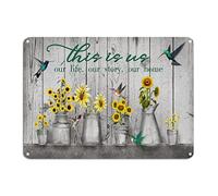 Letrero de metal con texto en inglés "This Is Us Inspiring Lettering Quotes Aluminum 25.4 cm x 35.6 cm Waterproof Retro Poster Art Design For Home Bar Pub Kitchen Garage