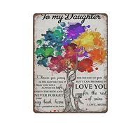 Letrero de metal con texto en inglés «To My Daughter» con texto en inglés "I Can Promise to Love You for The Rest of Mine" Love Mom, póster de arte vintage, pintura de hierro, decoración de pared