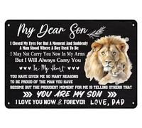 Letrero de metal con texto en inglés «To My Son Gift from Dad Signs I Closed My Eyes For But A Moment And Suddenly A Man Stood Where A Boy Used To Be Vintage Retro Home Wall Decoration, 8 x 12