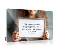 Letrero de metal con texto en inglés "We Make A Toark, Bugring Ynd Youcle Sofaine S Cme Maniir & Litcshin", letrero de estaño para puerta de cueva (30 x 40 cm)