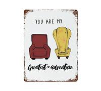 Letrero de metal con texto en inglés "You are My Greatest Adventure!", de 30,5 x 40,6 cm, para marido, esposa, novia y novio, letrero de metal retro de aluminio