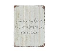 Letrero de metal con texto en inglés "You Are My Home And My Adventure All at Once", póster de estaño vintage, decoración de pared, cocina, hogar, garaje, 40,6 x 30,5 cm