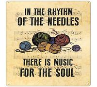 Letrero de metal cuadrado de metal con texto en inglés "In the Rhythm of the Needm of the Needs" There is music for the soul Retro Tin Sign Metal Plate Vintage Plate Metal Sign For Home Kitchen Garage