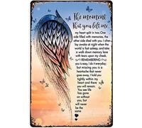 Letrero de metal de 20 x 30,5 cm, diseño de mariposa con texto en inglés "The Moment That You Left Me", decoración de pared para cafetería, bar, pub y hogar