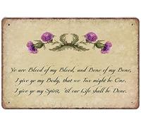 Letrero de metal de 8 x 12 pulgadas con texto en inglés "Vows Ye Are Blood Of My Blood And Bone Of My Bone Scotland", decoración de pared para cocina para el hogar, cafeterías