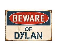 Letrero de Metal de 8 x 12 Pulgadas de Beware Dylan Vintage de Aluminio Retro