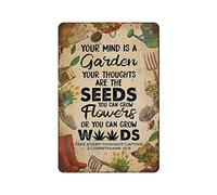 Letrero de metal de 8 x 12 pulgadas - Your Mind is A Garden Your are The Seeds Gardening Letreros de aluminio para decoración de pared para el hogar, cocina, cafetería, bar, granja