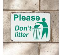 Letrero de metal de advertencia con texto en inglés "Please Don't Litter Street", de metal de aluminio protegido contra rayos UV, duradero, para garaje, familia, cafetería, bar, granja, pared