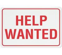 Letrero de metal de advertencia de estaño con texto en inglés "Help Wanted", letrero impreso para exteriores, señal de seguridad, para el hogar, negocios, 30,5 x 20,3 cm