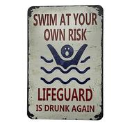 Letrero de metal de advertencia de piscina, letrero de estaño de metal para conocimiento de piscina, reglas de piscina, educación de planificación de reglas de piscina, letrero de reglas de piscina