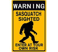 Letrero de metal de aluminio con advertencia de advertencia protegida por Bigfoot al aire libre, hogar, patio, calle, jardín, garaje, puerta, letreros de metal, 12 x 8 pulgadas