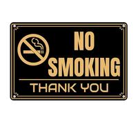 Letrero de metal de aluminio con texto en inglés "No Smoking Thank You", 30,5 x 40,6 cm, para decoración de pared, uso