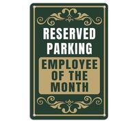 Letrero de metal de aluminio con texto en inglés "Reserved Parking Employee of The Month", 14.9 x 20.3 cm, decoración de pared, uso en interiores y exteriores