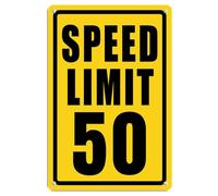 Letrero de metal de aluminio Speed Limit 50 de 12 x 16 pulgadas, decoración de pared, uso en interiores y exteriores