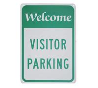 Letrero de metal de bienvenida para el aparcamiento de visitantes para el hogar, bar, dormitorio, pub, restaurantes, cafetería, club, placa de pared de cueva de hombre, 12 x 8 pulgadas