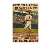 Letrero De Metal De Estaño Béisbol Érase Una Vez Alguien Que Amaba Mucho El Béisbol. Ese Era Yo. Vintage Cartel De Metal Divertidas Placa De Pared Póster para Cocina Hogar Baño 30X20Cm