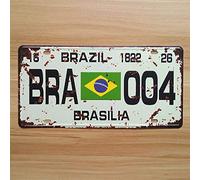 Letrero de metal de estaño Bras¨ªlia Brasil para placa de matrícula de 6 x 12 pulgadas