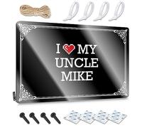 Letrero de metal de estaño con texto en inglés "I Love My Uncle Mike" para adolescentes, diseño bohemio (20 x 30 cm)
