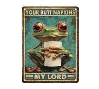 Letrero De Metal De Estaño Humor De Ranas Tus Servilletas De Trasero Mi Señor Taller O Gracioso Póster Letreros Divertidas Decoración De Pared para Patio Invernadero Hombre Cueva 30X20Cm