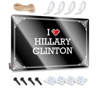 Letrero de metal de estaño impermeable con texto en inglés «I Love Hillary Clinton Funny For Man», para la sala de estar (30 x 40 cm)