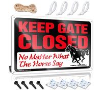 Letrero de metal de estaño para chef, con texto en inglés "Keep Gate Closed No Matter What The Horse Say - Decoración de pared vintage para bar occidental (30 x 40 cm)