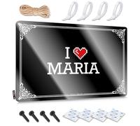 Letrero de metal de estaño para decoración del hogar - I Love Maria Ideas, obra de arte de estilo rústico para casa (20 x 30 cm)