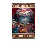Letrero De Metal De Estaño Tú Y Yo Lo Lograremos En El Campamento. Nostálgico Placas Divertidos Placa De Pared Póster Para Baño Hombre Cueva Película Tienda 30X20Cm