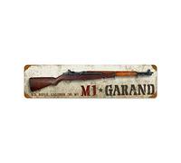 Letrero de metal de estilo vintage militar M1 para interiores y exteriores, letreros de calle, 40,6 x 10,16 cm