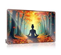 Letrero de metal de hojalata con texto en inglés "Autumn Serenity: A Meditation In Nature's Embrace", letrero de metal para bar (20 x 30 cm)