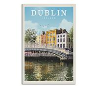 Letrero de metal de Irlanda Dublín, vintage, para viajes, decoración rústica, cueva, cafetería, bar, dormitorio, decoración de pared, 20 x 30 cm