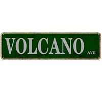 Letrero de metal de la Avenida Volcán, letreros vintage, letreros retro de hojalata, letreros divertidos de aluminio con citas, letrero de salida de casa, cocina, jardín, resistente a la decoloración,