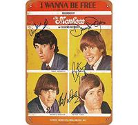 Letrero de metal de metal con texto en inglés "The Monkees I Wanna Be Free", 20 x 30 cm