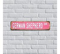 Letrero de metal de pastor alemán DR Farmhouse para decoración del hogar para tienda, dormitorio, porche, 4 x 18 pulgadas, amante de los animales, retro, vintage, letrero de metal para comedor, garaje