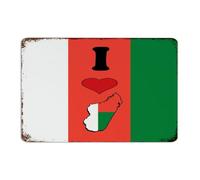 Letrero de metal decorativo con texto en inglés "I Love My Country Madagascar", 20.3 x 30.5 cm, decoración de pared, para baño, casa, patio, decoración de pared, bandera deportiva, bar, fiesta