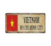 Letrero de metal decorativo de Vietnam Ho Chi' Minh City Retro para oficina, recuerdo de país nacional, decoración de pared, letreros de estaño para patio, casa, negocios, 15,2 x 30,5 cm