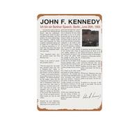 Letrero De Metal Discurso De JFK Ich Bin Ein Berliner JFK 20X30Cm Letrero De Estaño Decorativos Cartel De Chapa Cartel De Hojalata para Dormitorio Hogar Aula