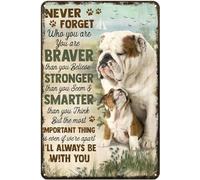 Letrero de metal divertido con diseño de bulldog inglés Never Forget That You Are Amazing Dog Tin Sign Chic Art Wall Metal Decor Funny Iron Plate Signs Gift For Living Room Office 5.5x8 Inch